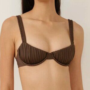Palm Swimwear, Underwire Top, Chocolate, M